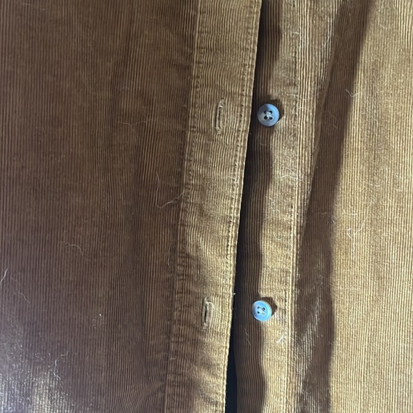 Uniqlo shirt dress. Front button tie waist. 42” long. Long sleeve. Brown - Picture 2 of 5